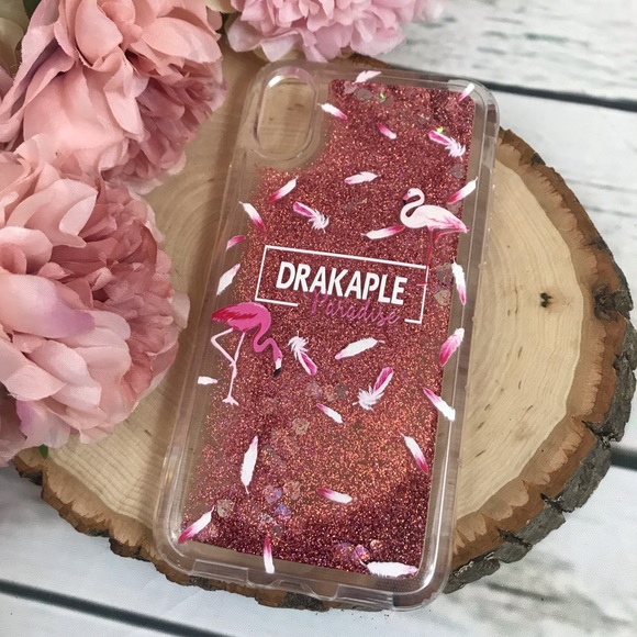 Flamingo Liquid Pink Quicksand Glitter iPhone Case - Picture 3 of 6